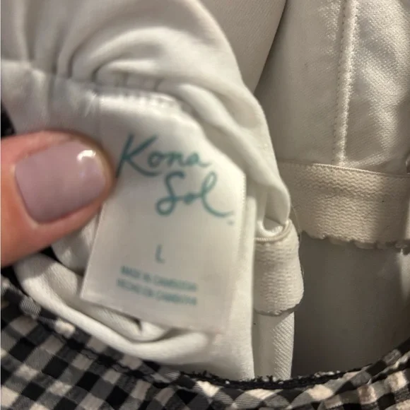 Kona Sol Black and White Gingham Swimsuit - Picture 3 of 6